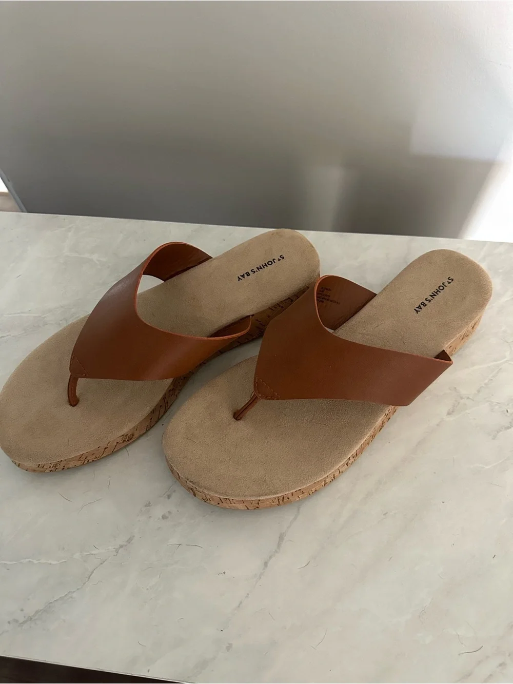 St. John’s Bay Cork Wedge Flip-Flop Sandals – Women’s Size 10 (NWOT)